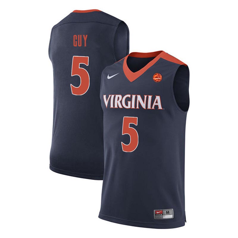 Men Virginia Cavaliers #5 Kyle Guy College Basketball Jerseys-Navy